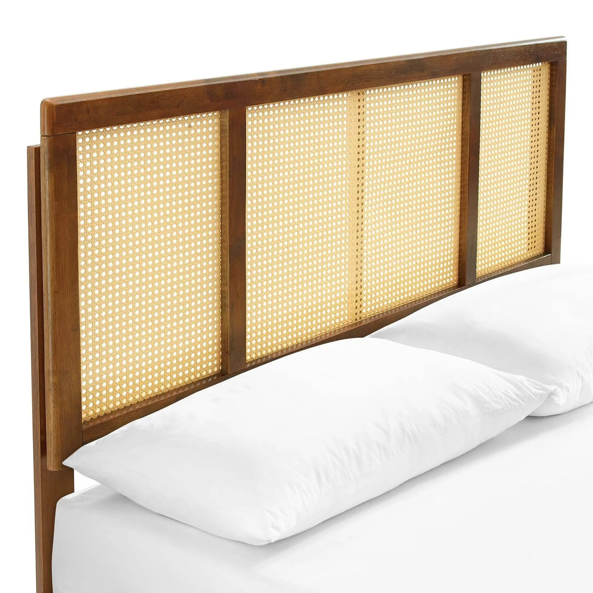 Walnut Full Platform Bed with Angular Legs Z903