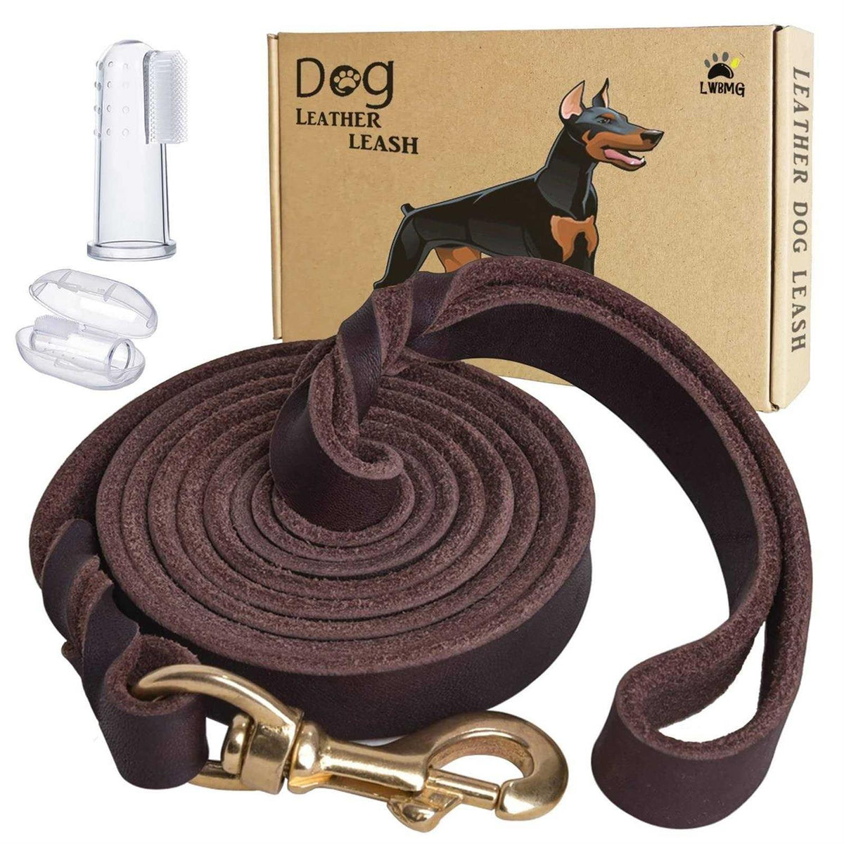 6ft Heavy Duty Braided Leather Dog Leash S585