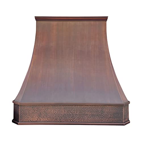 Light Hammered-Antique Copper Stainless Steel Kitchen Vent Hood W210