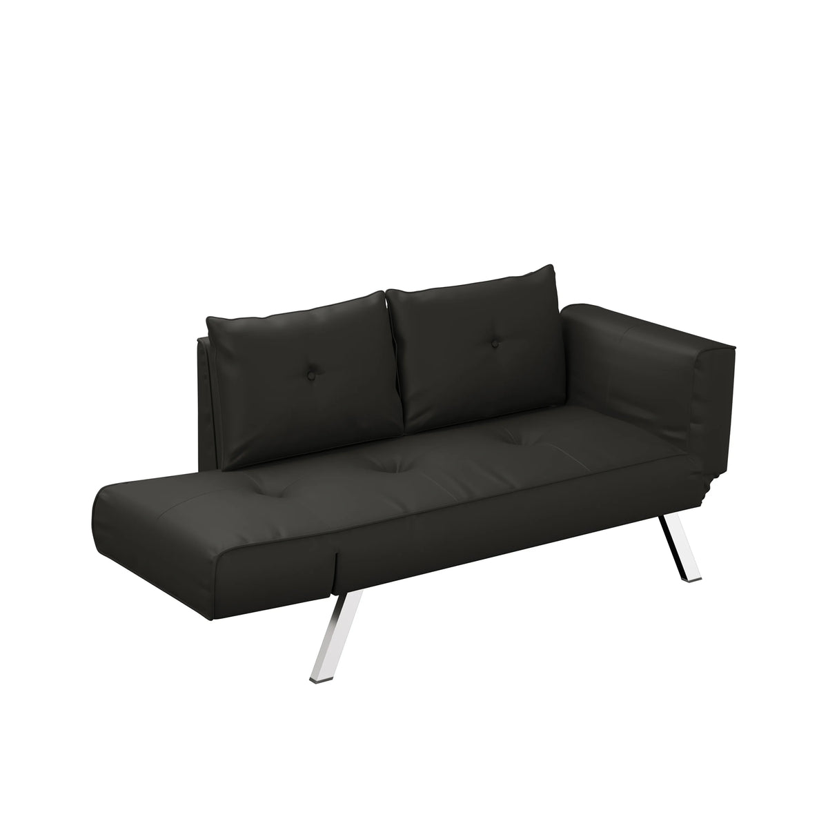 Black Fabric Sleeper Loveseat S9053
