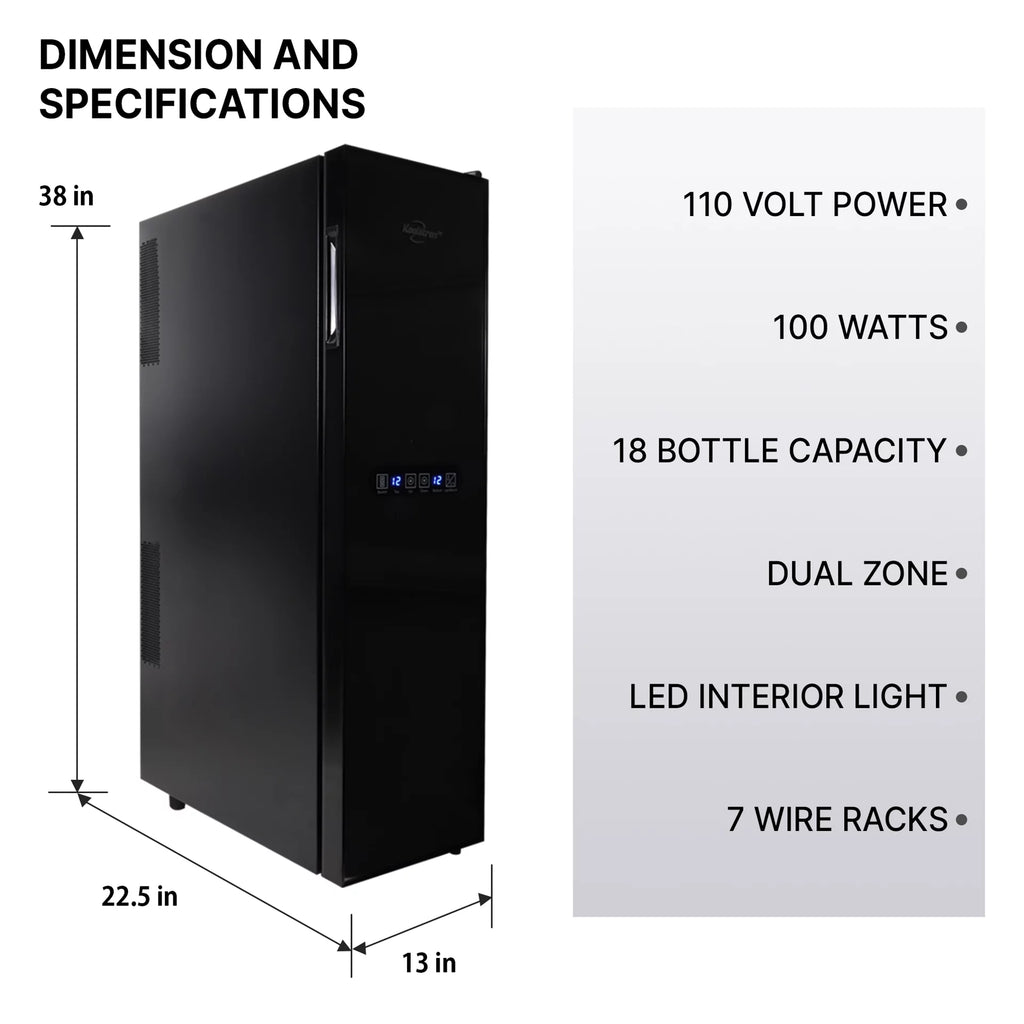 18 Bottle Dual Zone Wine Cooler G829