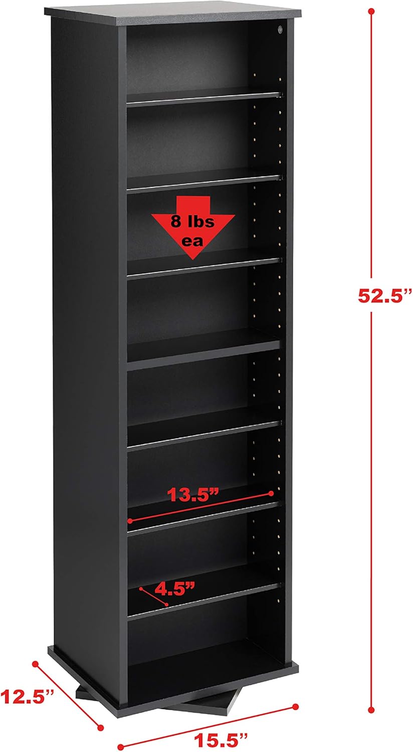 Black Two-Sided Spinning Tower Storage Cabinet G130