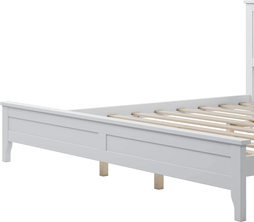 White King Size Solid Wood Platform Bed T893
