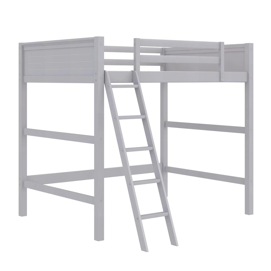 Full Size Loft Bed with Ladder, Gray P6533