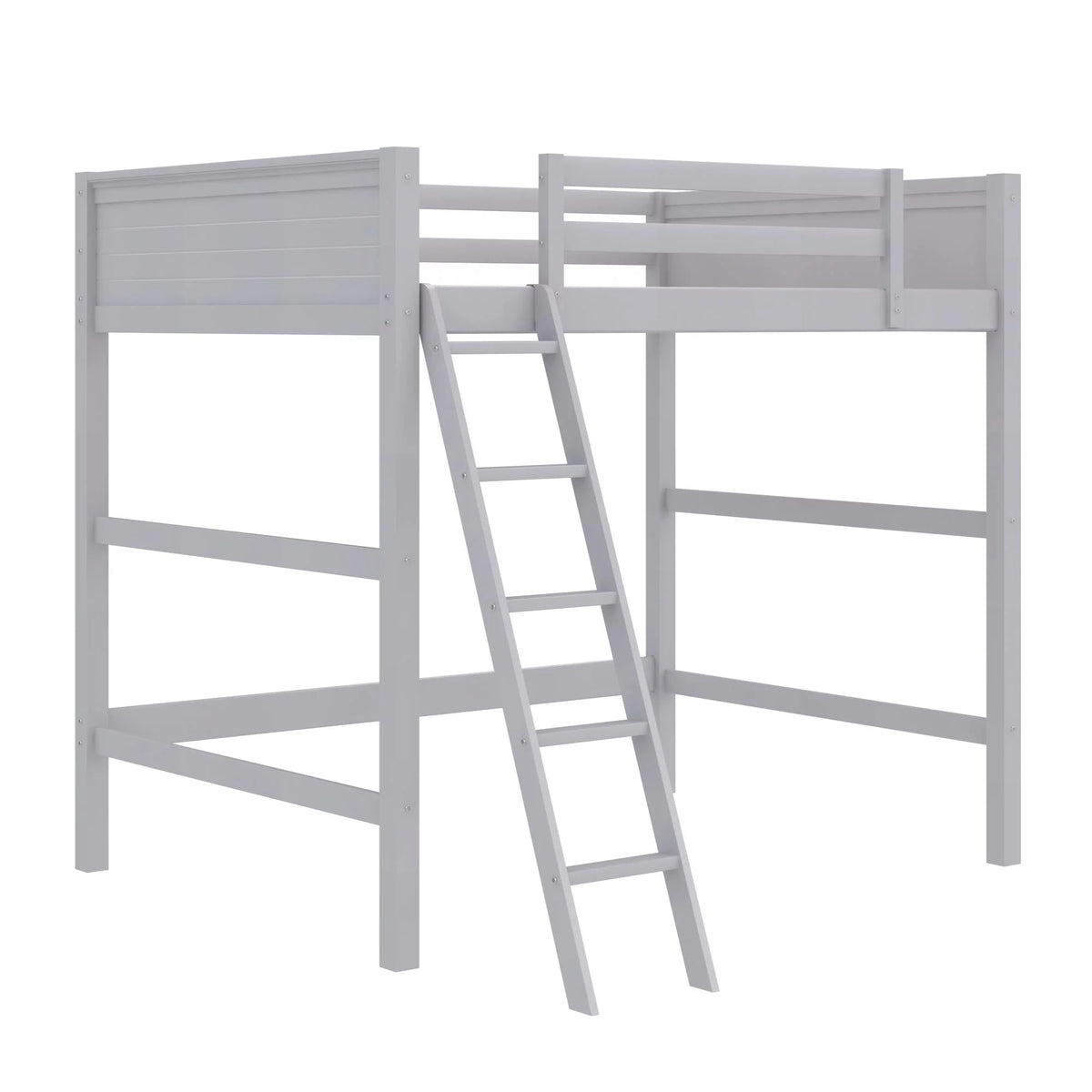 Full Size Loft Bed with Ladder, Gray P6533