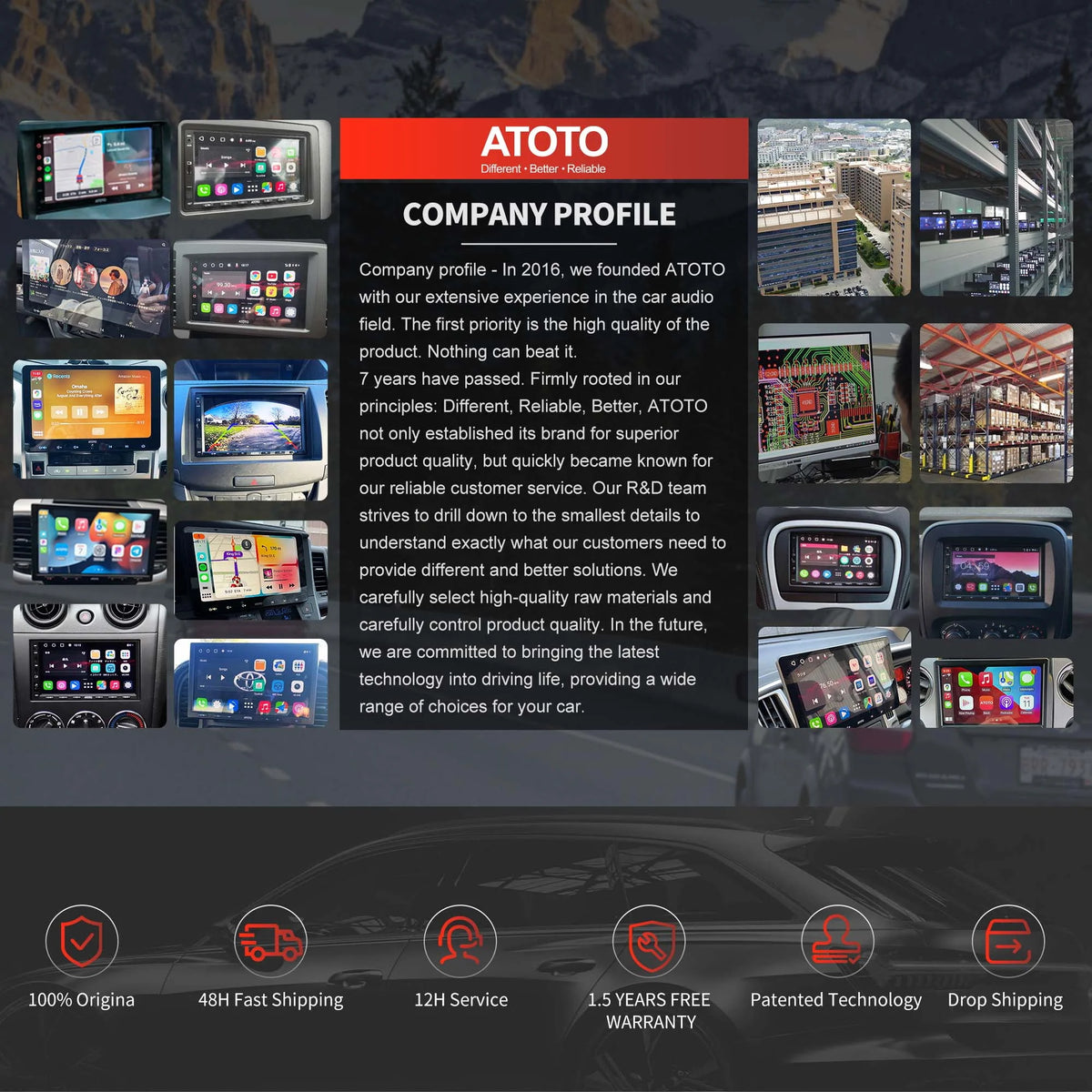 10.1 inch QLED Double Din Car Stereo with Wireless Apple Carplay & Wireless Android Auto E82822