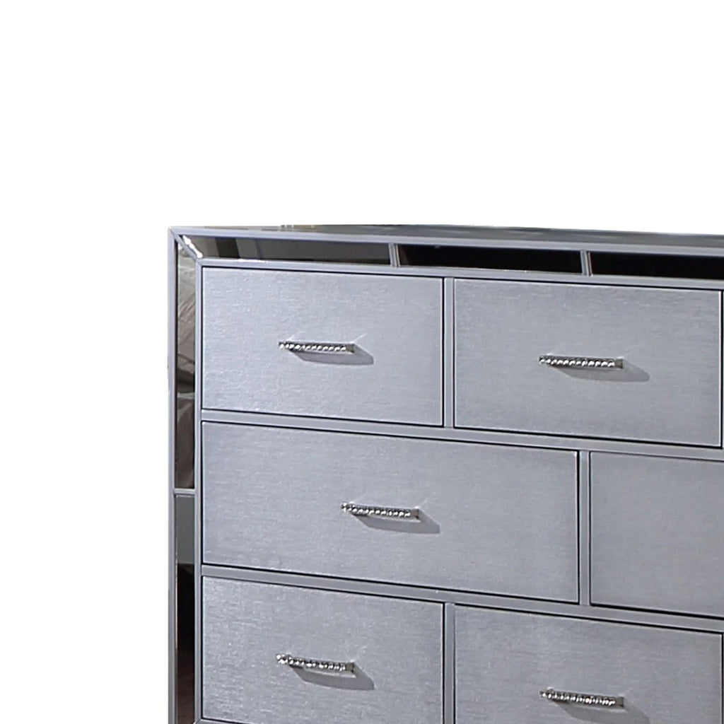 64 Inch Pine Wood Dresser, 8 Drawers I830