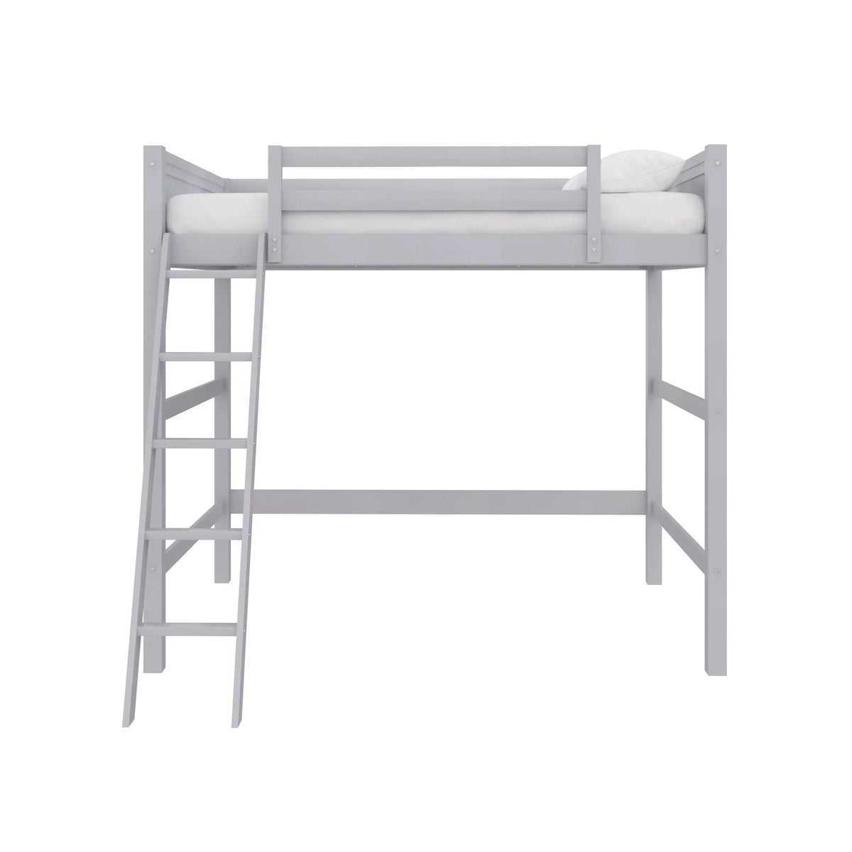 Full Size Loft Bed with Ladder, Gray P6533