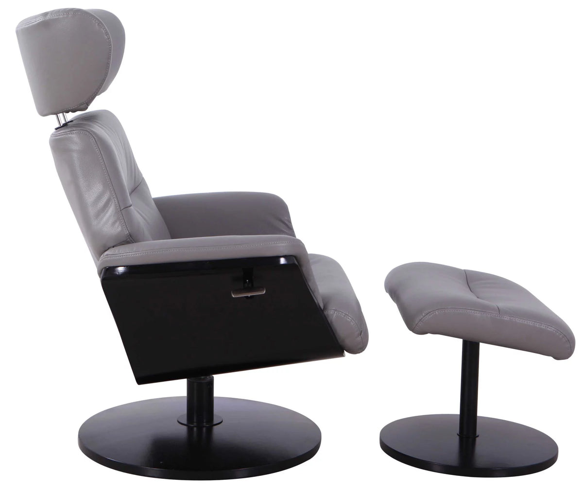 Gray and Black Recliner Chair with Ottoman O220401