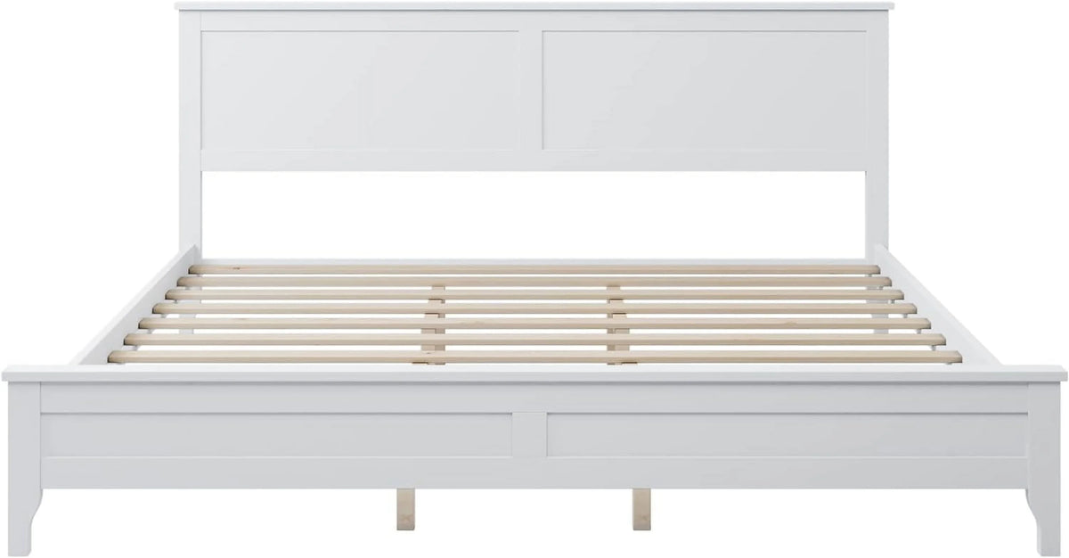 White King Size Solid Wood Platform Bed T893