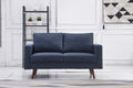 Navy Fabric Loveseat M296