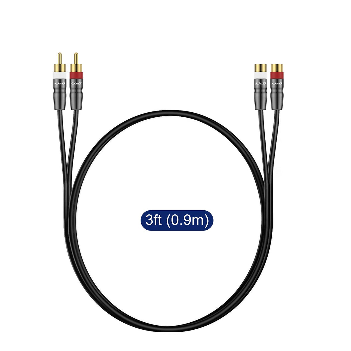 2 RCA Extension Cable Male to Female, 3 Feet T35710