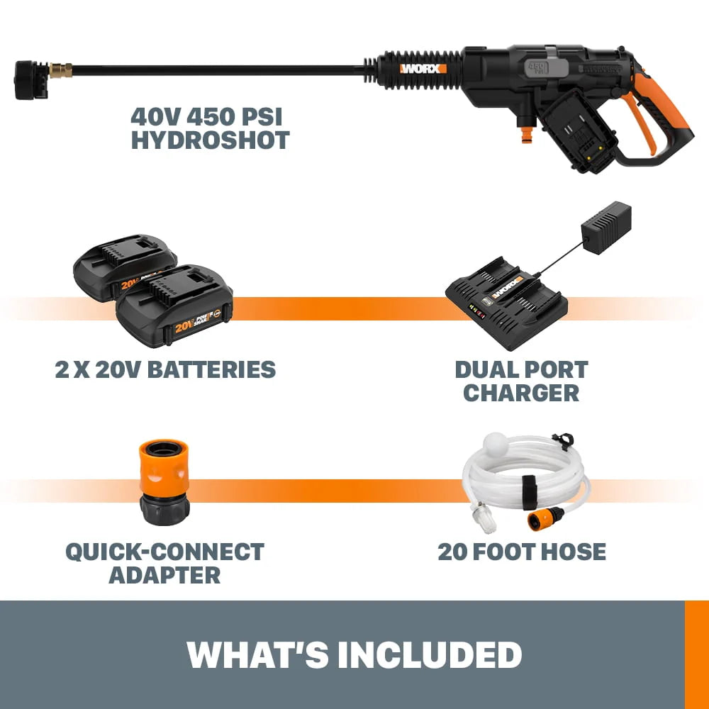 Cordless Power Washer Pressure Cleaner with Batteries V2139