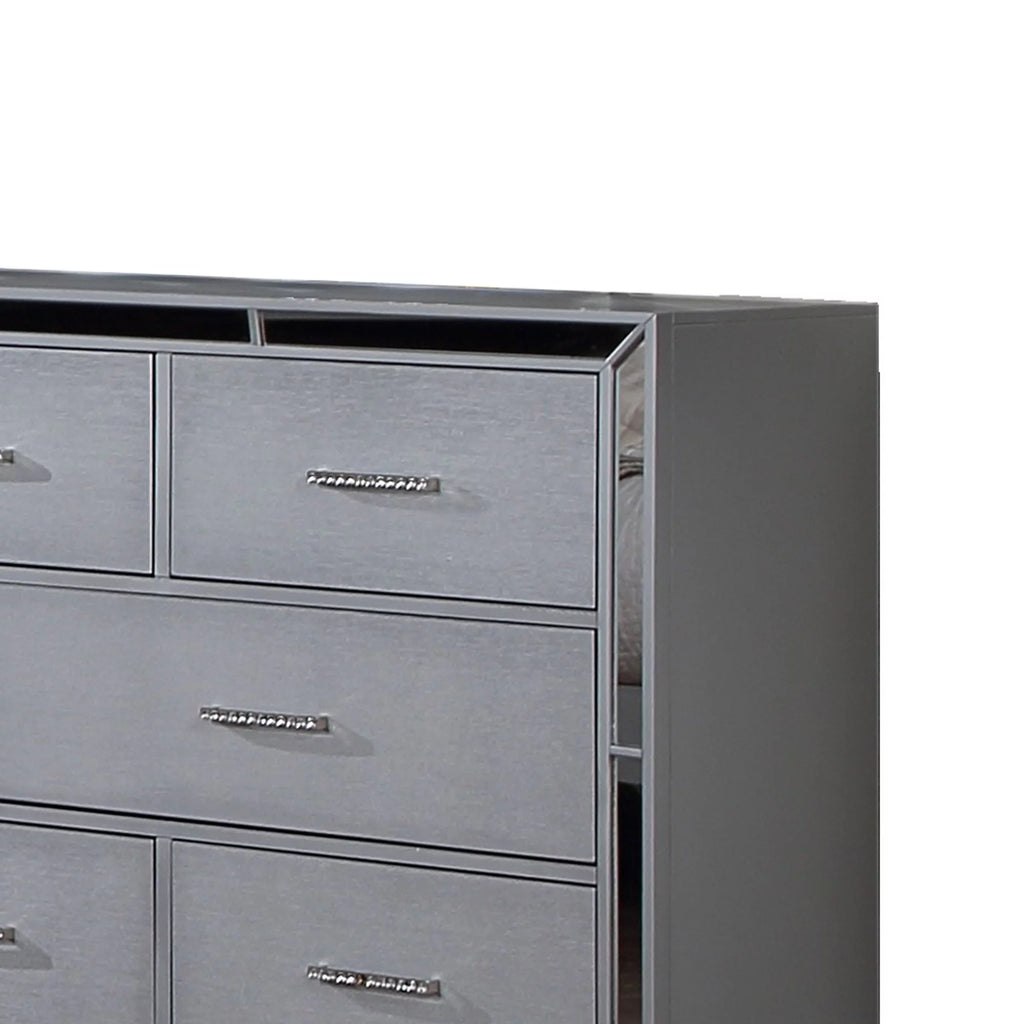 64 Inch Pine Wood Dresser, 8 Drawers I830