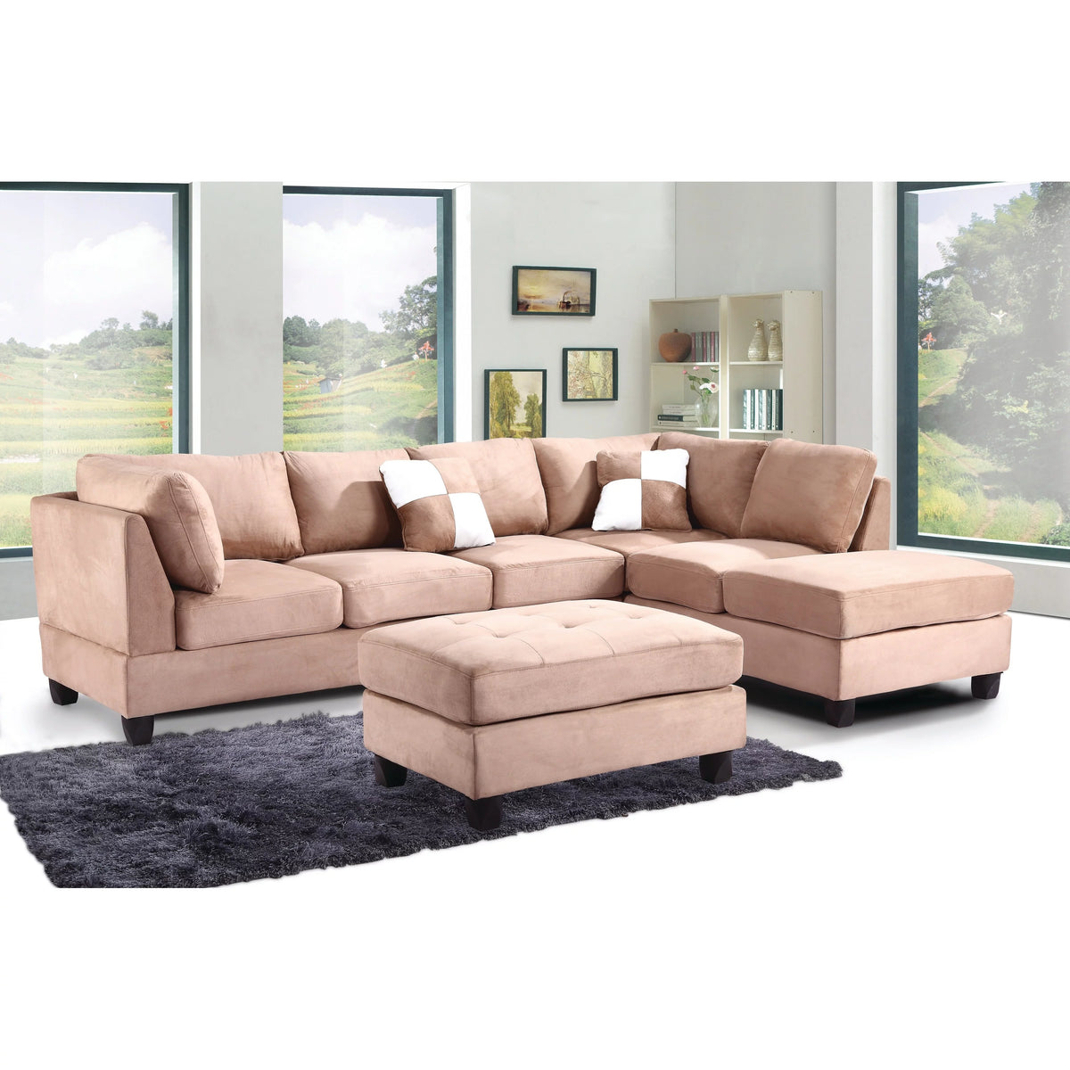 Mocha Microsuede Sectional E346284