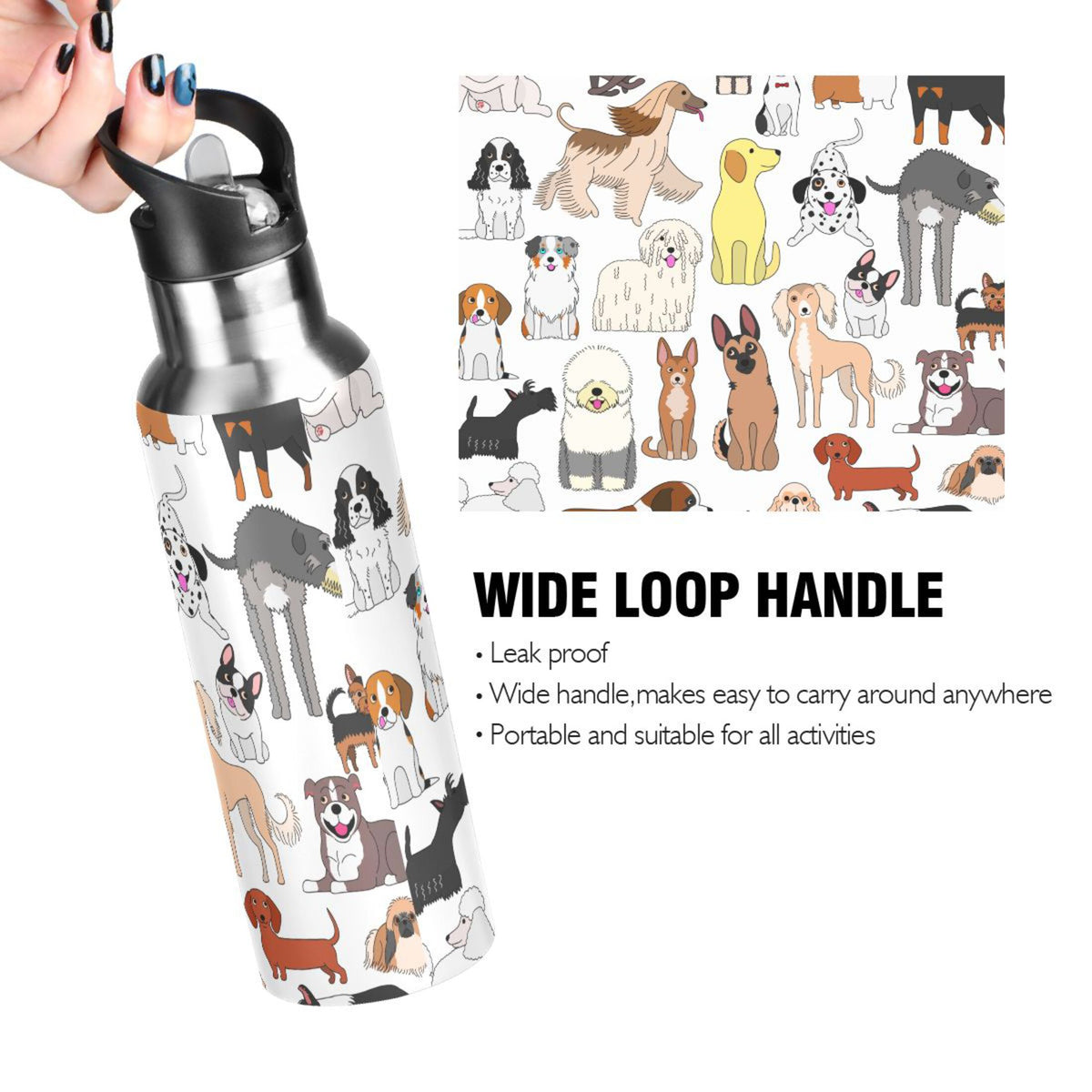 20 oz Insulated Stainless Steel Water Bottle with Straw Lid G254