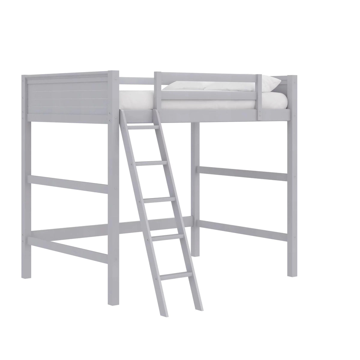Full Size Loft Bed with Ladder, Gray P6533