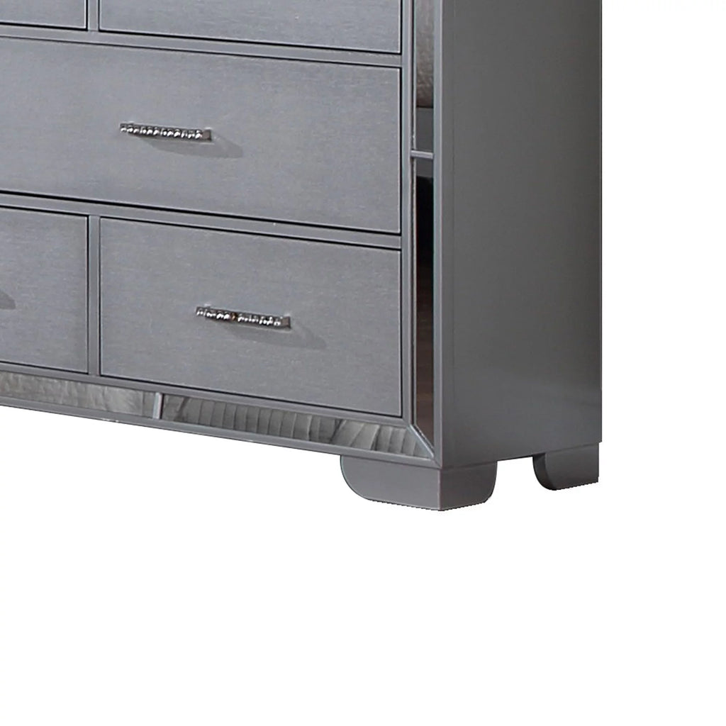 64 Inch Pine Wood Dresser, 8 Drawers I830